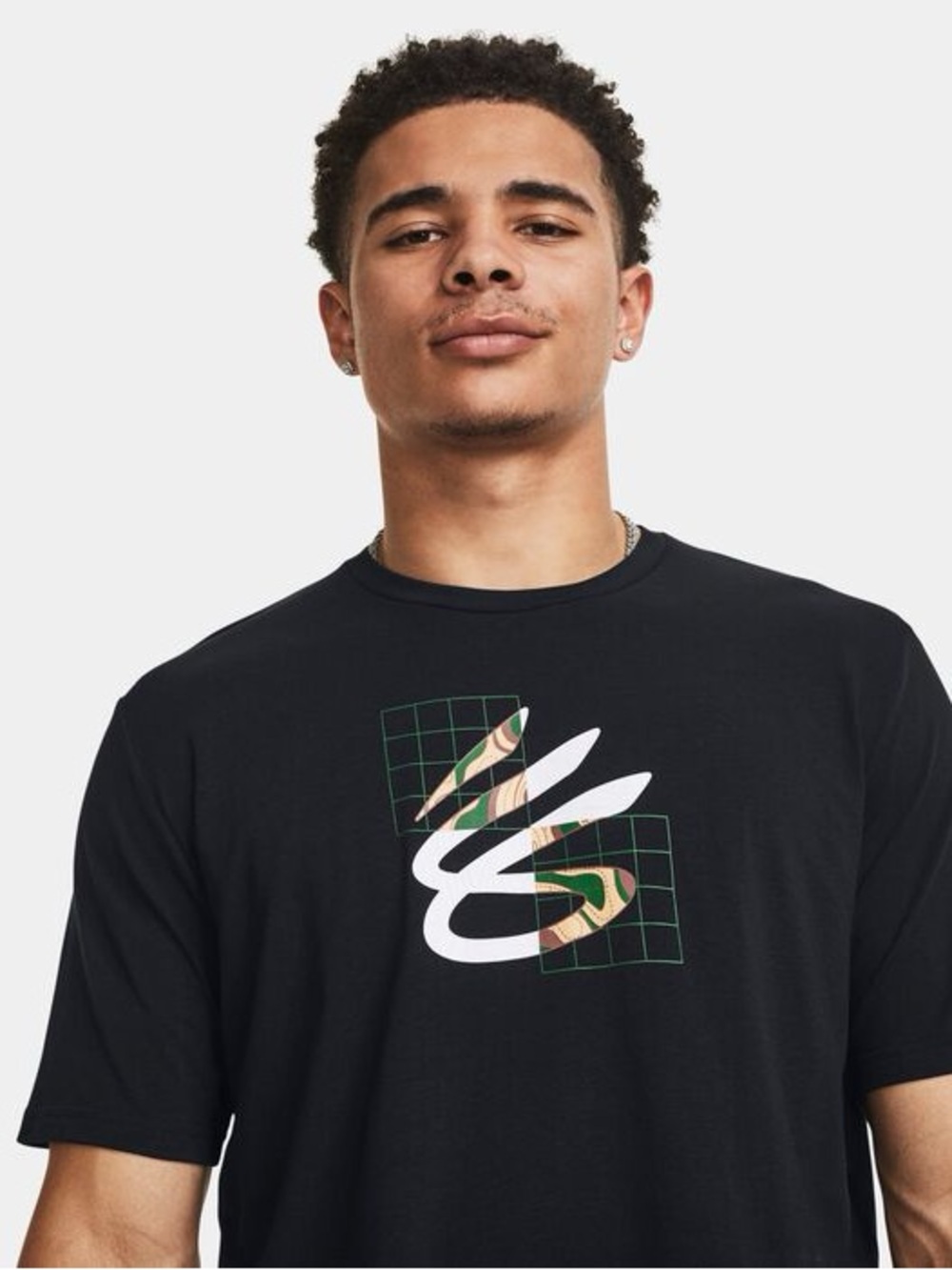 Under Armour Black Short Sleeve Tee with White & Green Graphic